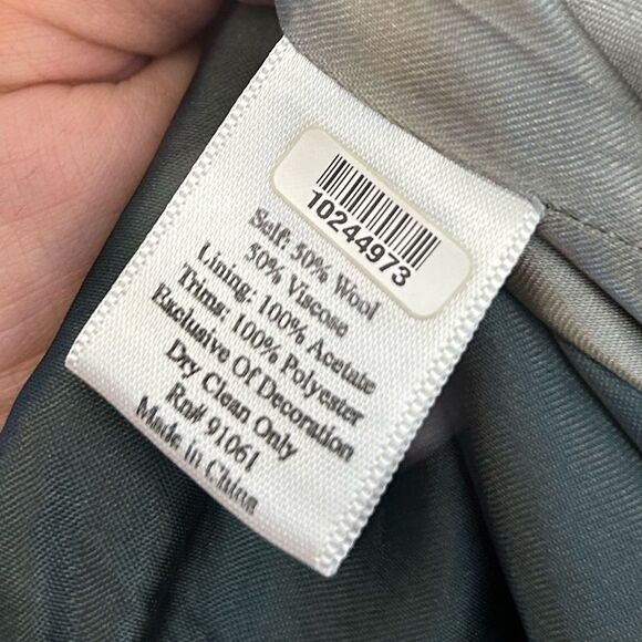 Vintage Johnny Was Biya Embroidered Long Line Button Front Wool Trench Coat XS - Picture 12 of 13